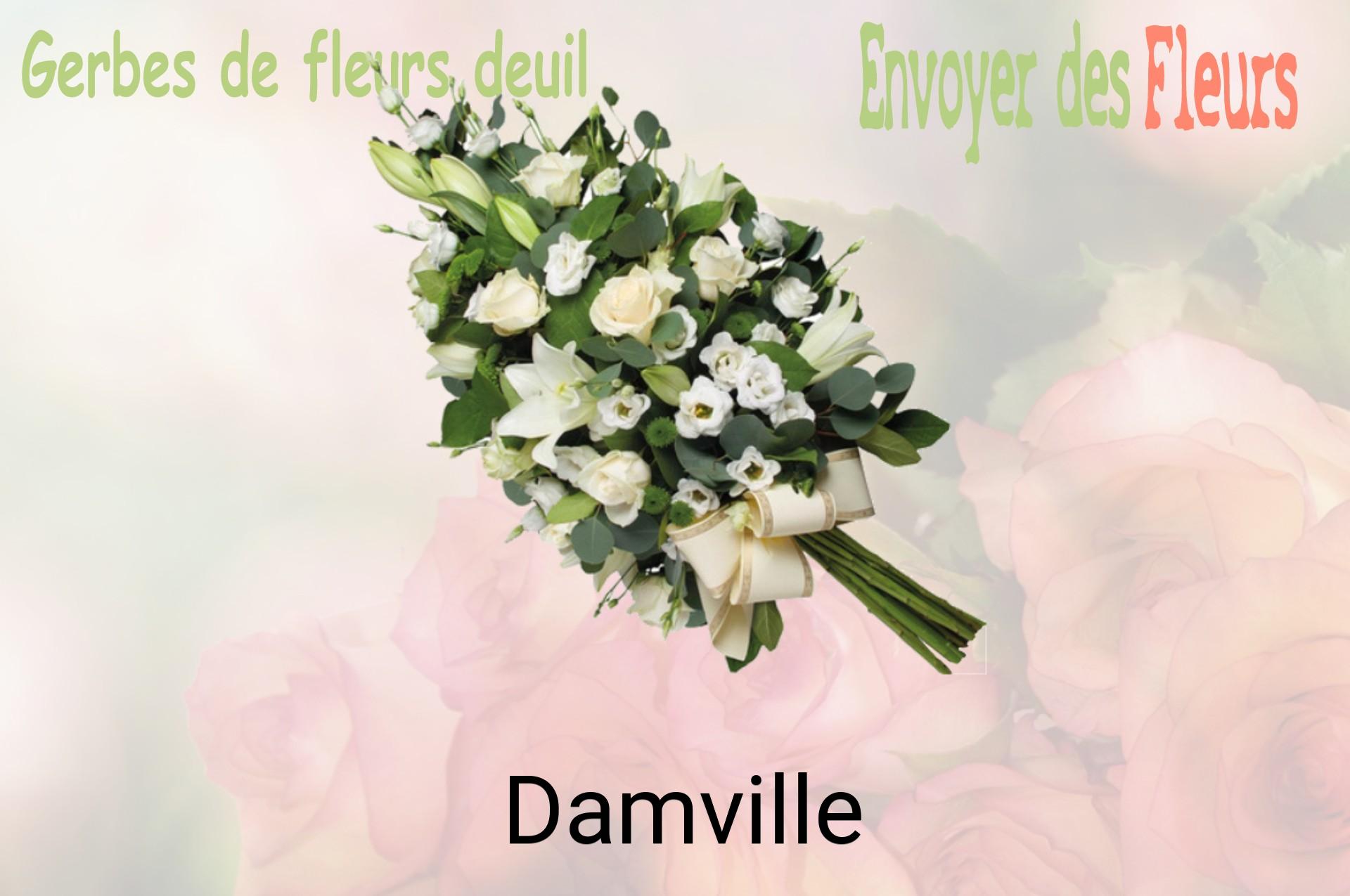 Gerbe de fleurs de deuil livrée à Damville